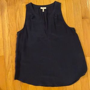 Joie navy silk sleeveless blouse size M